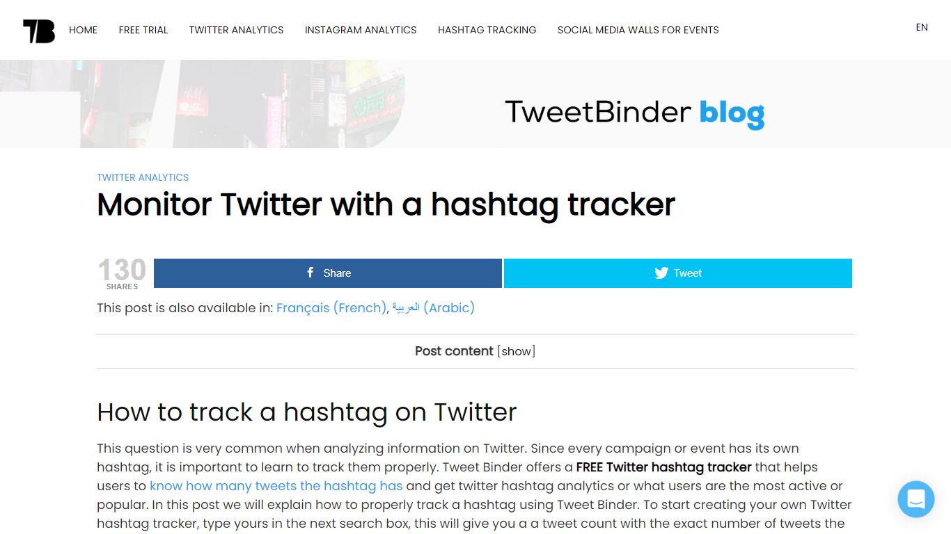 Twitter hashtag tracker - Insights of a Twitter Hashtag